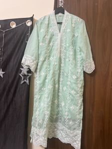 Mint Green Embroidered Kurta