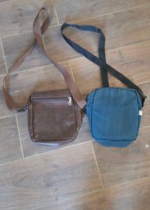 Crossbody Bags - Brown & Blue