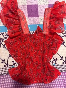 Cute Bow Red Top