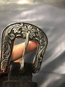 Genuine Leather Oxidized Metallic Buckle Belt
