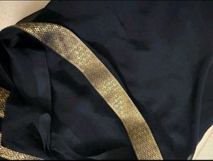 Navy Blue Floral Saree