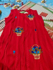 Red Embroidered Dress