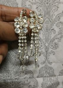 Silver diamond earring