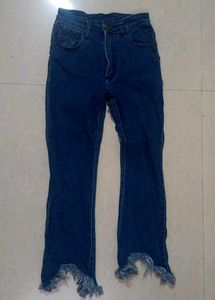 Frayed Hem Denim Jeans