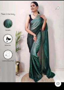 Ready To Wear Stitched Saree &amp; New Blouse Piece