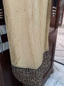 Elegant Gold &amp; Black Long Sleeve Dress