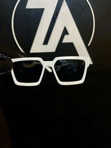 White Frame Square Sunglasses