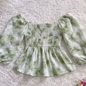 Floral Print Peplum Top