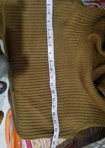 Sleeveless Tan Sweater With Cowl Neck