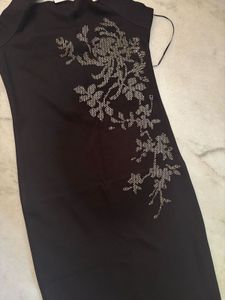 Zara Black Embellished Midi Dress