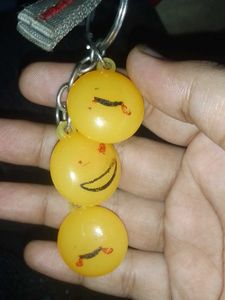 Yellow Three Smiled Locket For Backpack