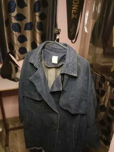 Premium  Denim Unisex Trench Coat For winter&#39;s