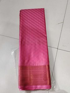 Pink Emboss Soft Silk Saree...