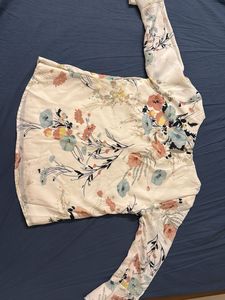 White Floral top with bell sleeves