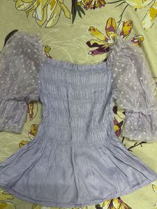 Butterfly Detail Puff Sleeve Top