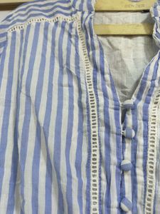 Blue And White Striped Shirt Dress