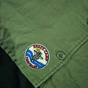 Embroidered Army Green Shirt|vintage|rugged