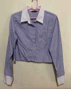 blue striped shirt