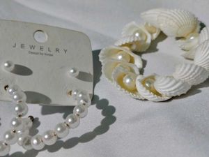 Pearl Hoop Earrings Combo 🦪