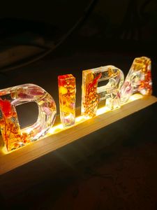 Resin lED Wooden Alphabet Stand
