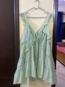 Tiered Ruffle Mini Dress Size M