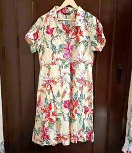 Cream Floral Dress