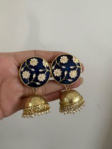 Blue Meenakari Jhumkas
