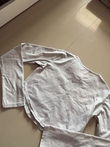 Gray Long Sleeve Top