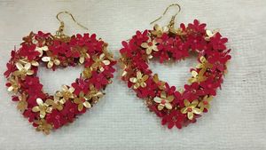 Floral Heart Hoops Earrings