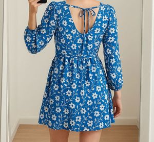 Floral Blue Mini Dress