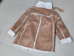 Korean Shearling Trim Faux Suede Jacket