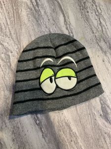 Cartoon Eyes Striped Beanie