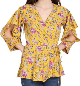 3xl Floral Wrap Top