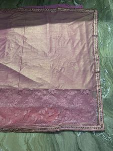Pink Colour Half Net Saree