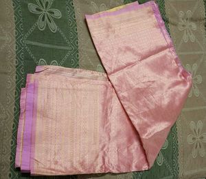 Peach Silk Blend Saree