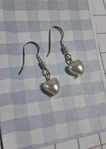 Heart Pearl Drop Earrings