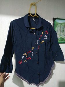 Shirt Top Navy Blue