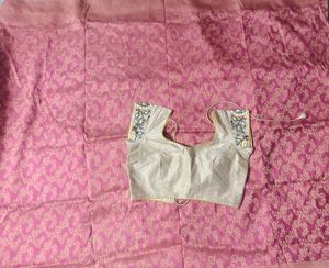 Pure Khaddi Banarasi Saree With Blouse