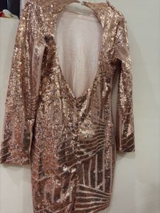 Golden Sequin Bodycon  Dress