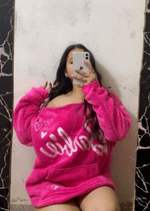 Pink Barbie Fuzzy Pullover