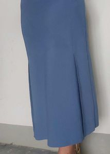 Dusty Blue Midi Skirt