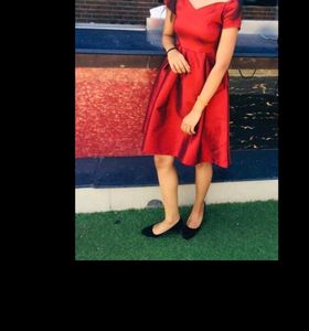 Chic Red Fit & Flare Dress