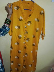 Floral Mustard Tunic Kurti