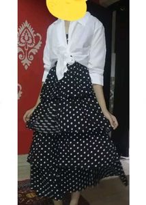Black And White Polka Dot Midi Dress