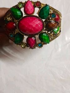 Vintage Multicolor Gemstone Bangle