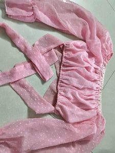 Pink 🩷 Crop Top ,Bow In The Back