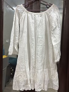 Off shoulder short white dress