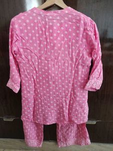 Pink Printed Kurta Set