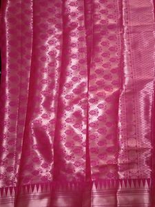 Silk Saree - Pink &amp; Olive Green
