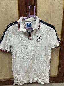 Trendy White Polo T-Shirt